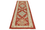 3x11 Red and Gold Turkish Oushak Rug Runner