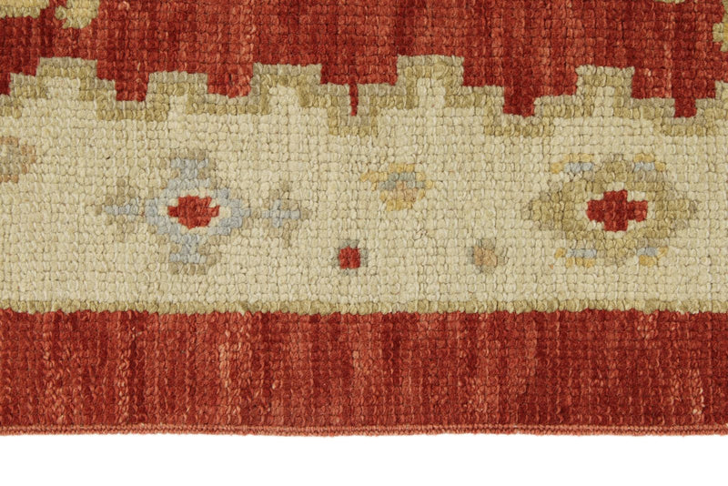3x11 Red and Gold Turkish Oushak Rug Runner
