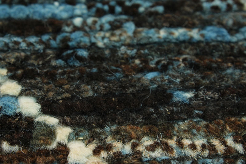 3x10 Blue and Brown Modern Contemporary Runner