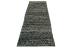 3x10 Blue and Brown Modern Contemporary Runner
