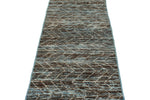 3x10 Blue and Brown Modern Contemporary Runner
