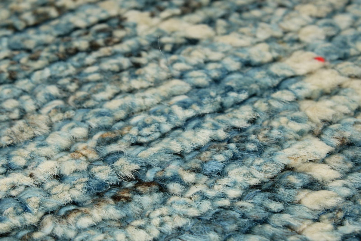 3x9 Blue and Ivory Modern Contemporary Runner