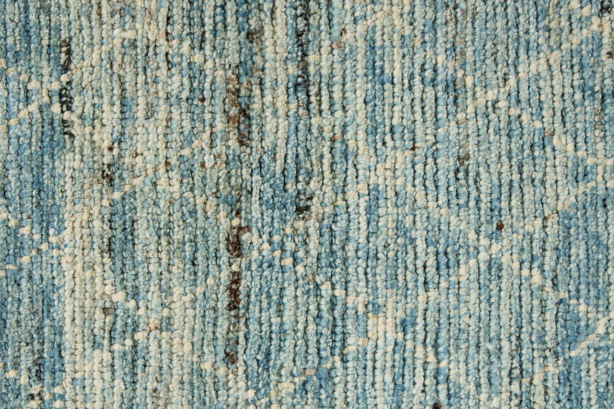 3x11 Blue and Ivory Modern Contemporary Runner