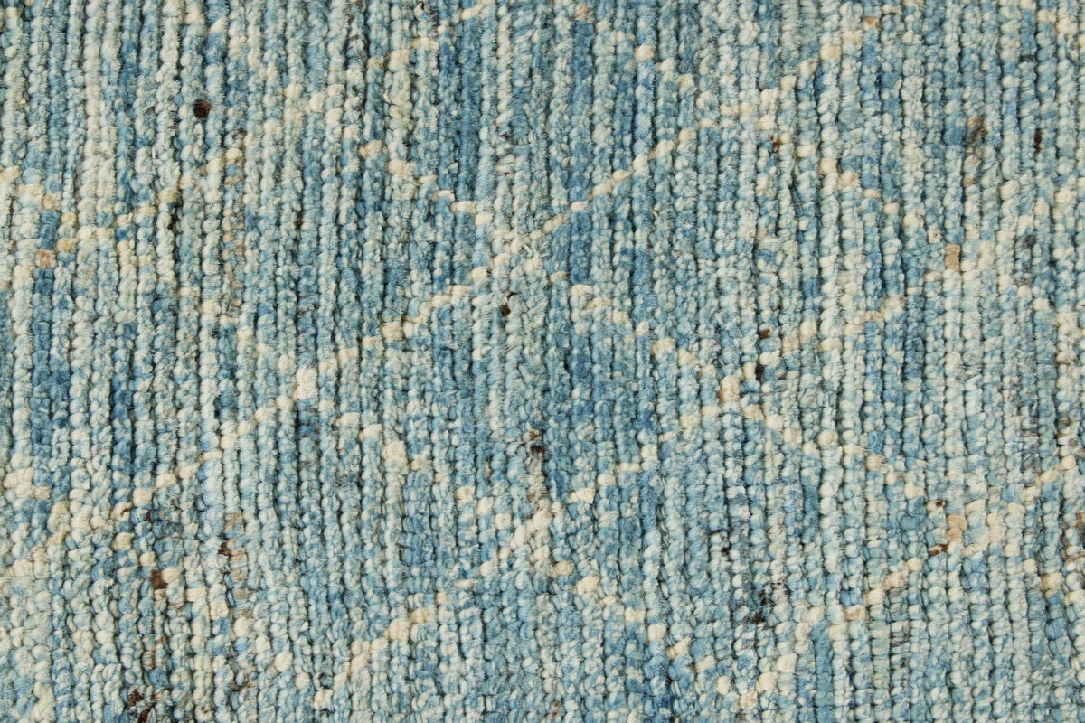 3x11 Blue and Ivory Modern Contemporary Runner