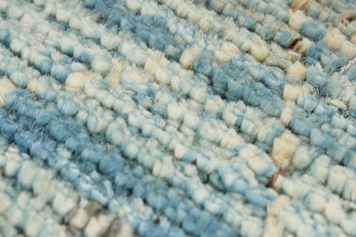 3x11 Blue and Ivory Modern Contemporary Runner