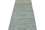 3x11 Blue and Ivory Modern Contemporary Runner
