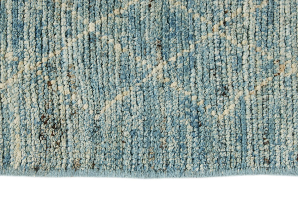 3x11 Blue and Ivory Modern Contemporary Runner