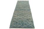 3x9 Blue and Ivory Modern Contemporary Runner