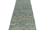 3x9 Blue and Ivory Modern Contemporary Runner
