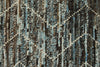 3x11 Blue and Brown Modern Contemporary Runner