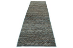 3x11 Blue and Brown Modern Contemporary Runner