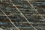 3x11 Blue and Brown Modern Contemporary Runner