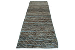 3x11 Blue and Brown Modern Contemporary Runner