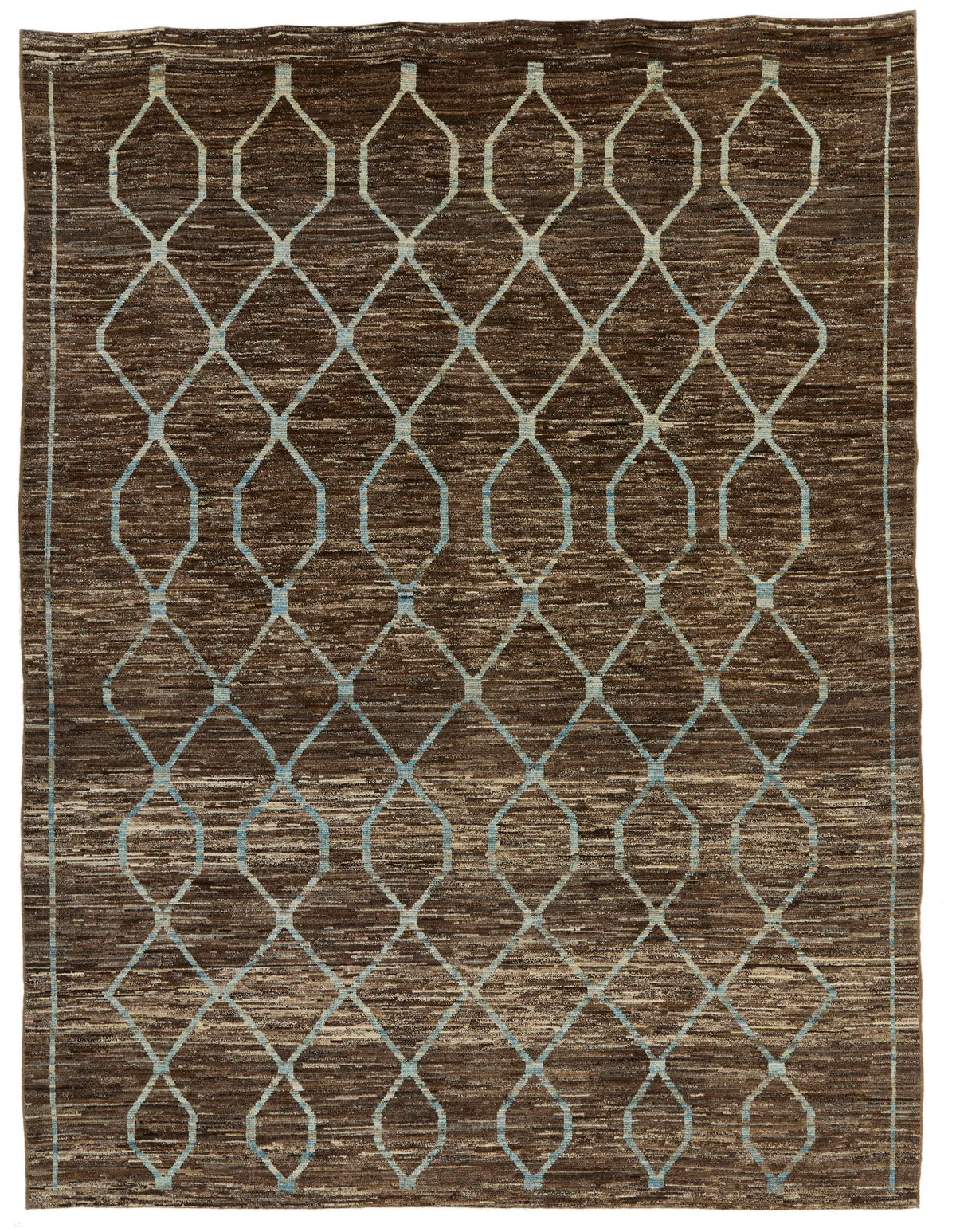 9x12 Blue and Brown Modern Contemporary Rug