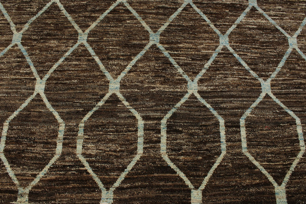 9x12 Blue and Brown Modern Contemporary Rug