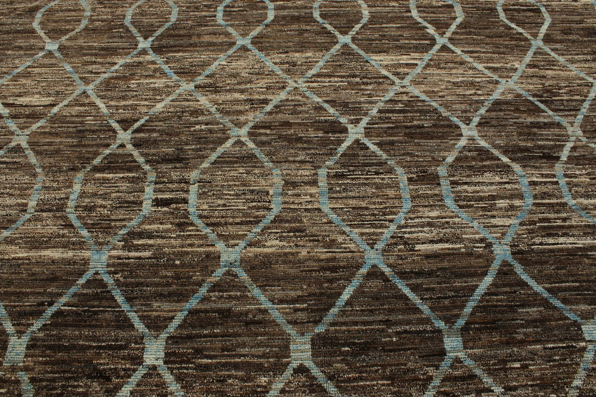 9x12 Blue and Brown Modern Contemporary Rug