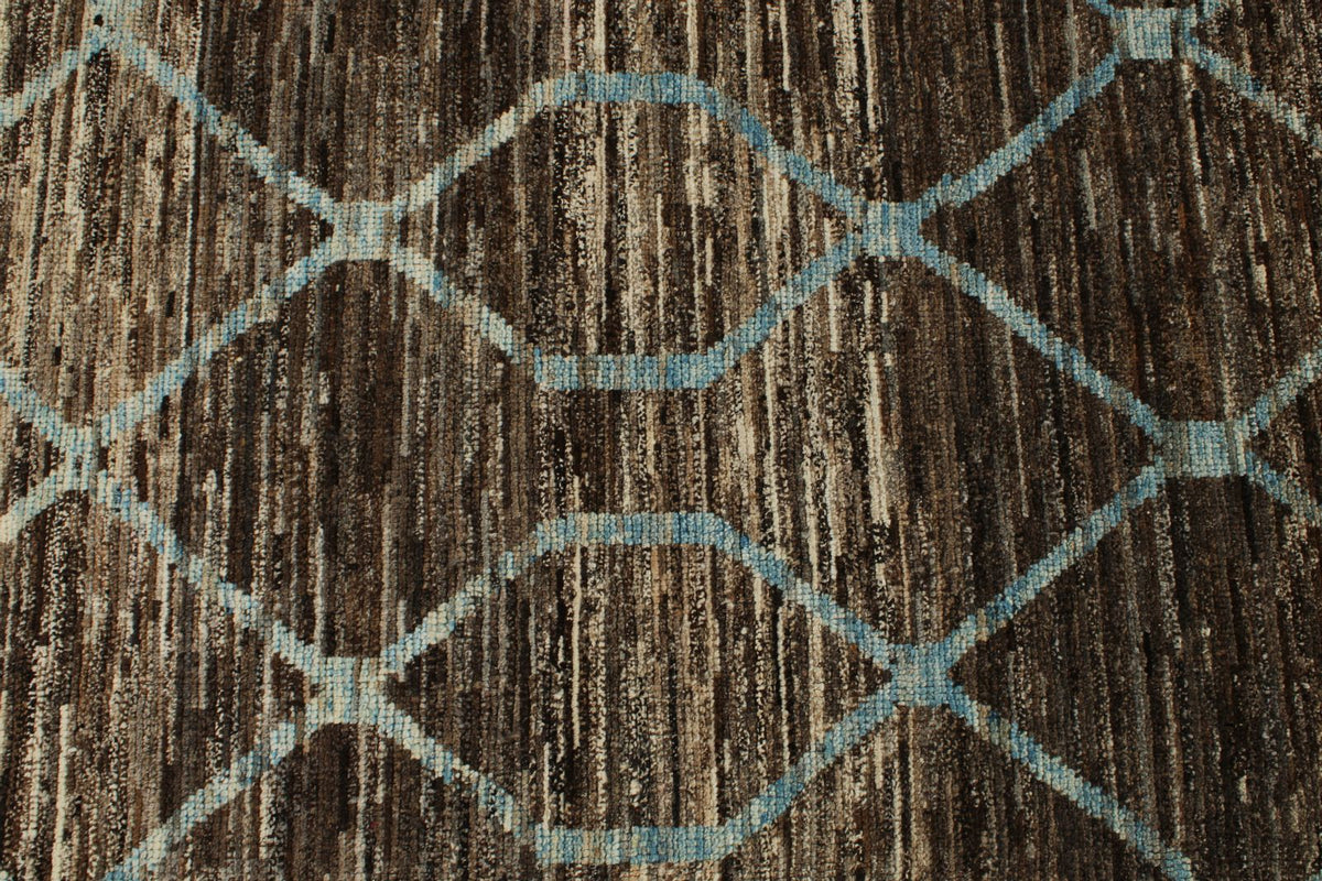 9x12 Blue and Brown Modern Contemporary Rug