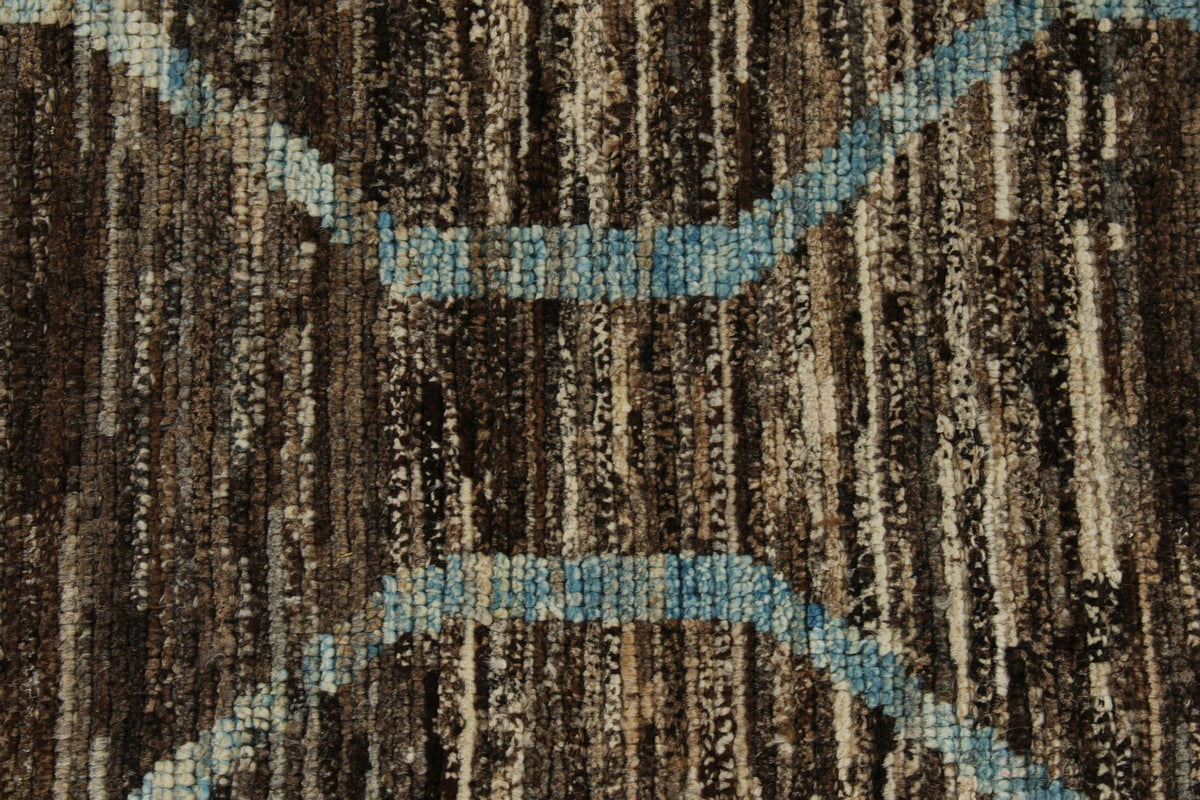 9x12 Blue and Brown Modern Contemporary Rug