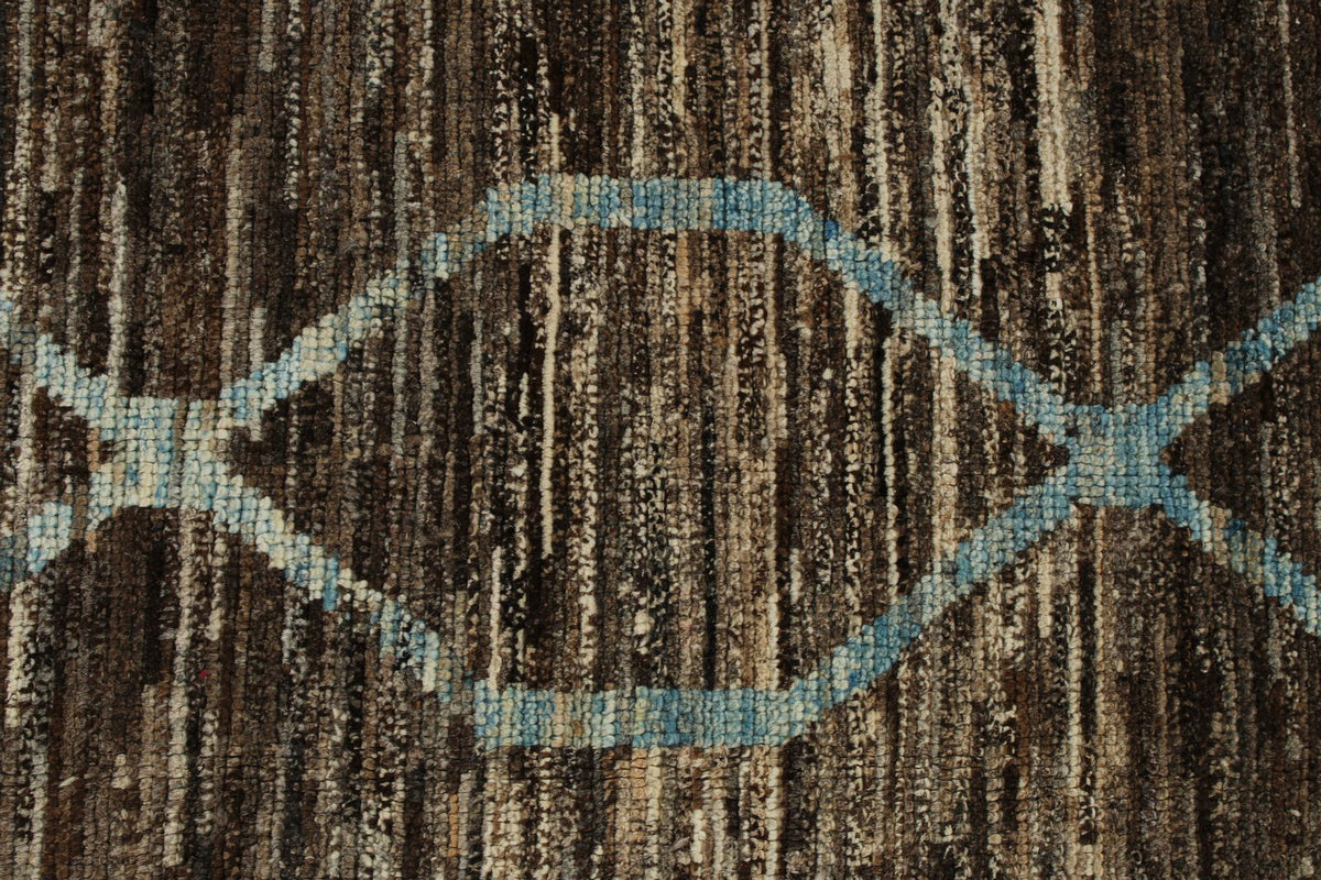 9x12 Blue and Brown Modern Contemporary Rug