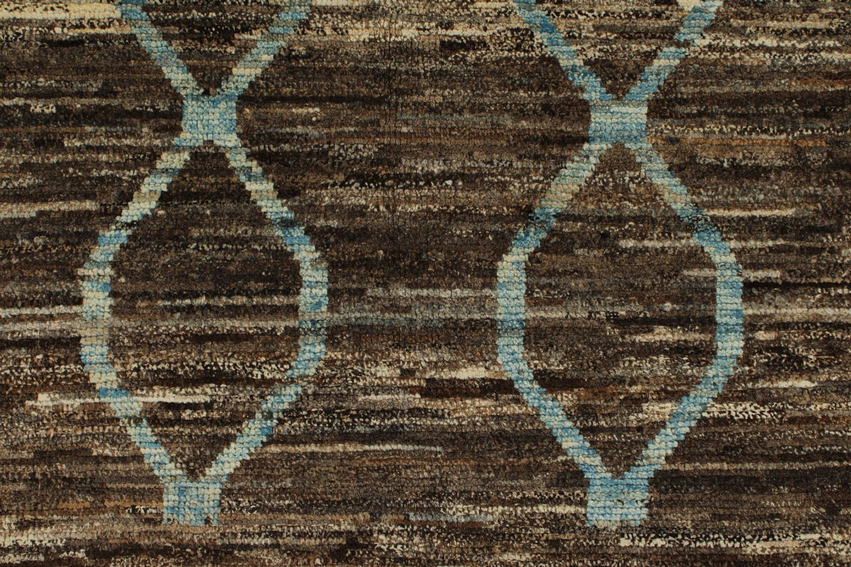 9x12 Blue and Brown Modern Contemporary Rug