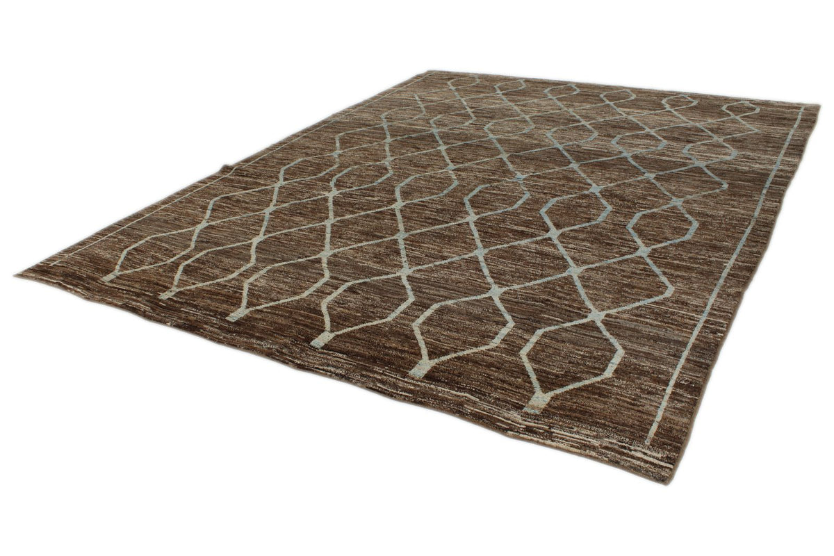 9x12 Blue and Brown Modern Contemporary Rug