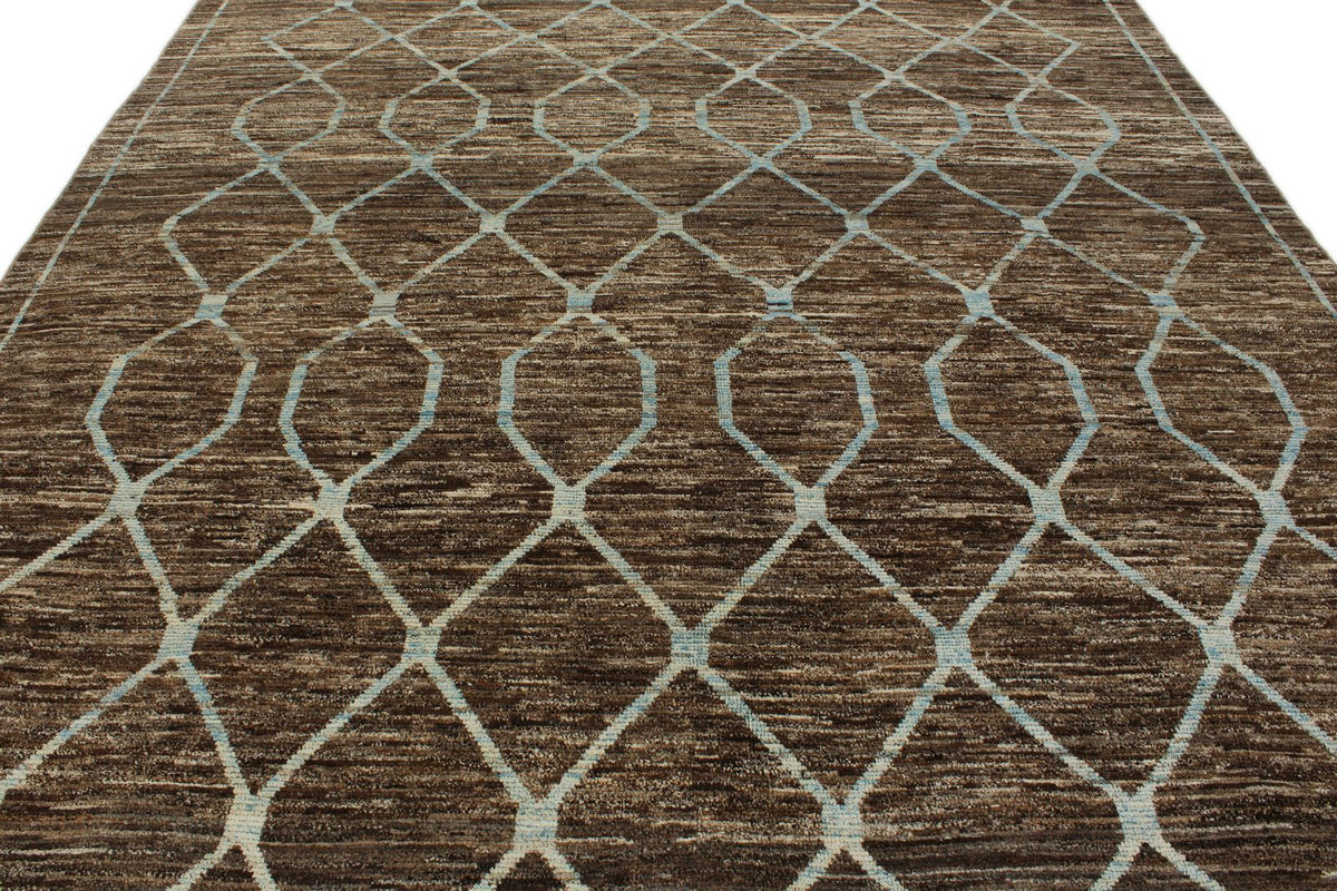 9x12 Blue and Brown Modern Contemporary Rug