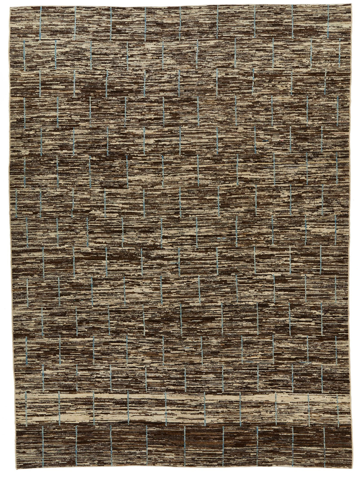 10x13 Brown and Ivory Modern Contemporary Rug