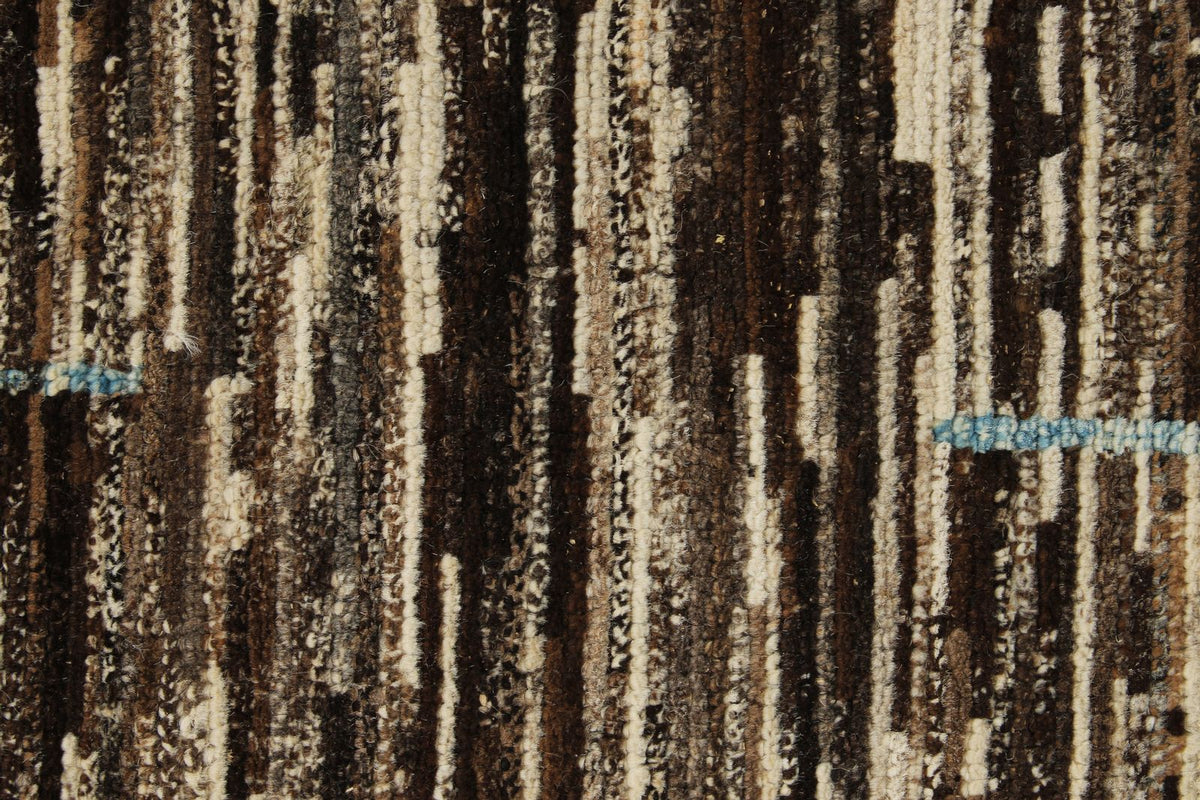 10x13 Brown and Ivory Modern Contemporary Rug