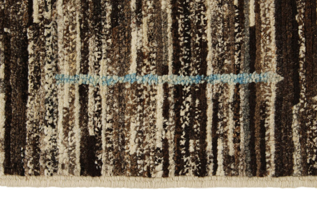 10x13 Brown and Ivory Modern Contemporary Rug