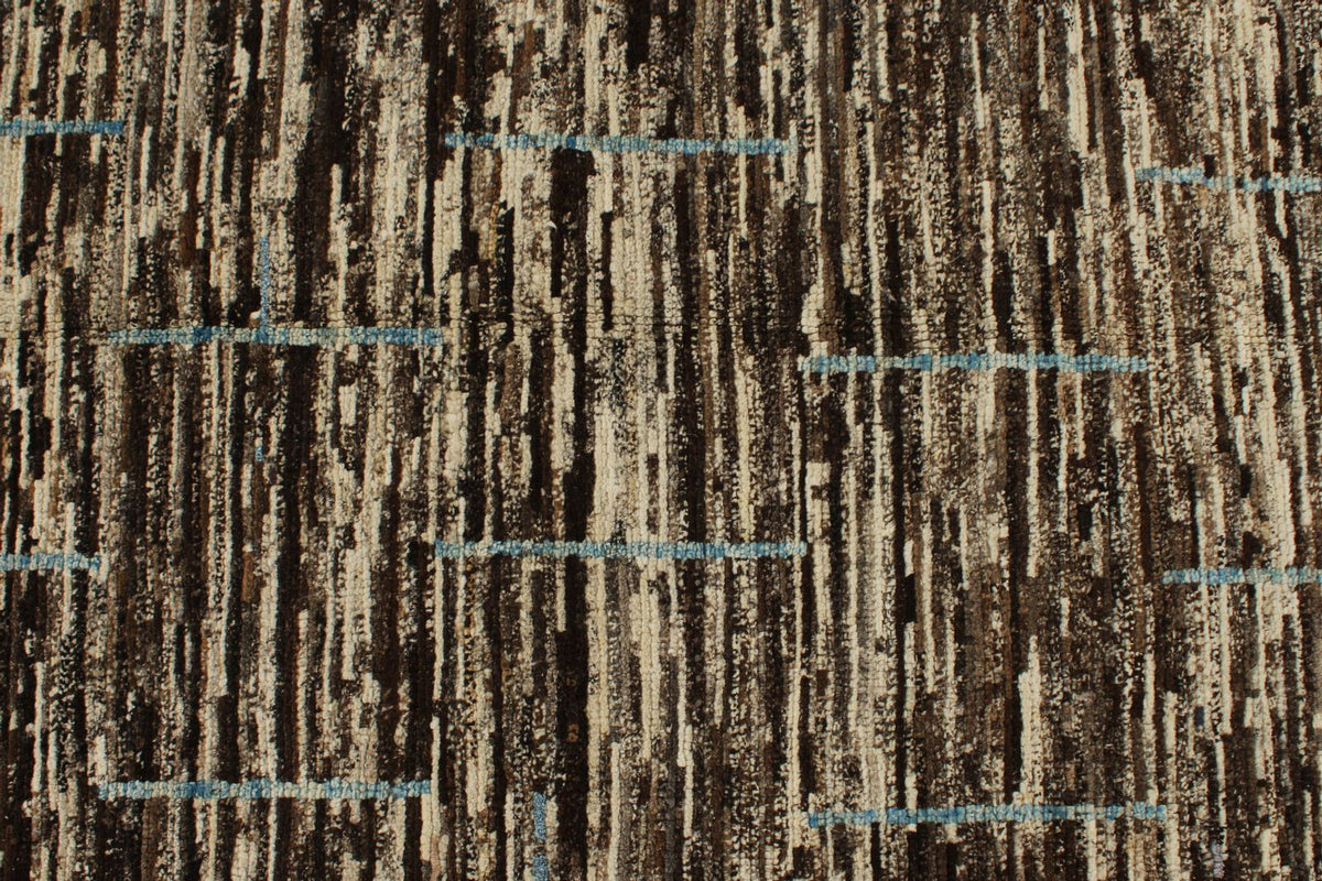 10x13 Brown and Ivory Modern Contemporary Rug