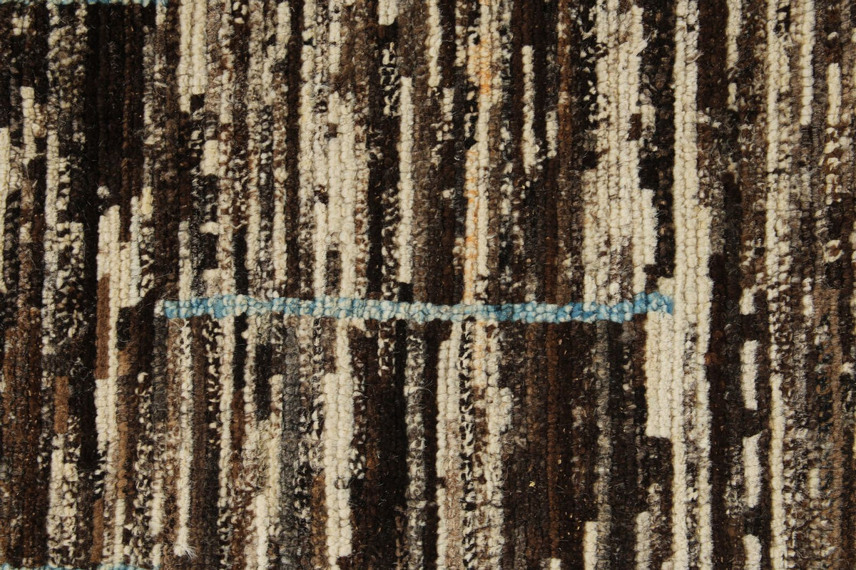 10x13 Brown and Ivory Modern Contemporary Rug