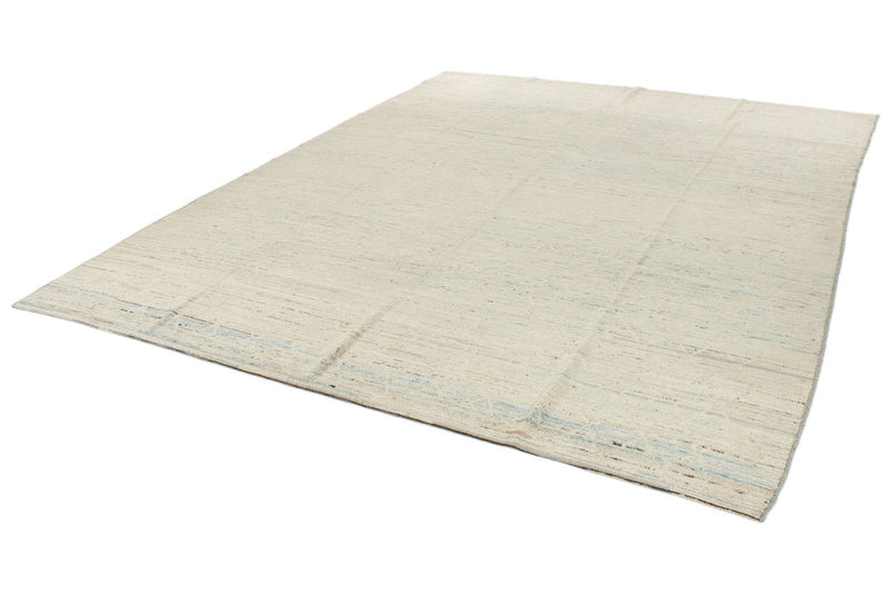 9x12 Ivory and Blue Modern Contemporary Rug