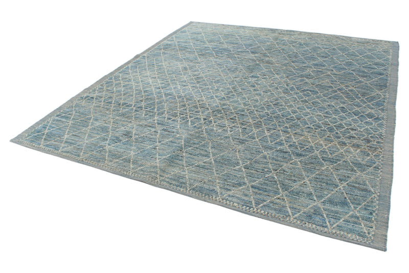 8x10 Blue and Ivory Modern Contemporary Rug