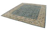 8x9 Blue and Ivory Persian Rug