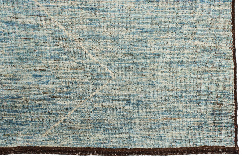 13x19 Blue and Ivory Modern Contemporary Rug