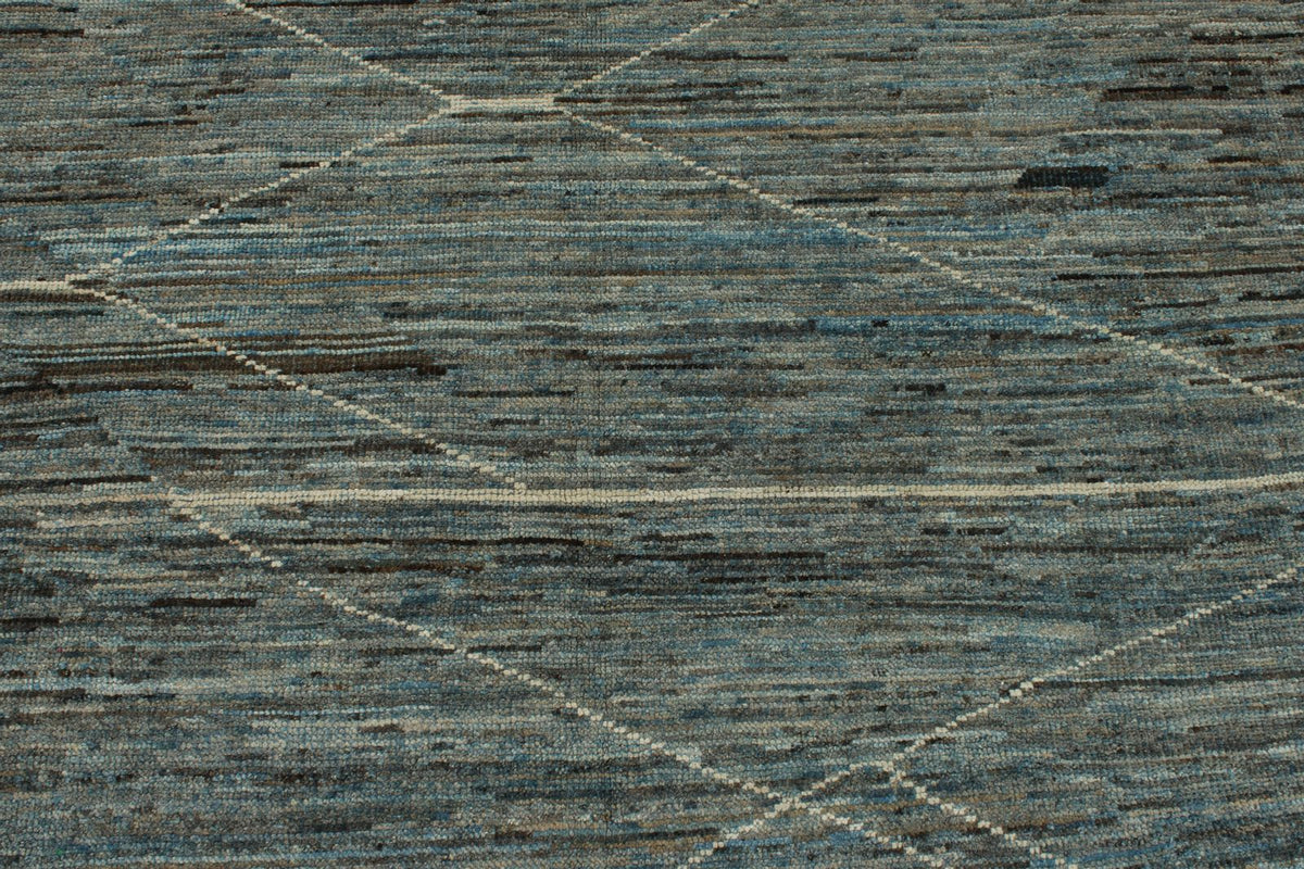 10x14 Blue and Ivory Modern Contemporary Rug