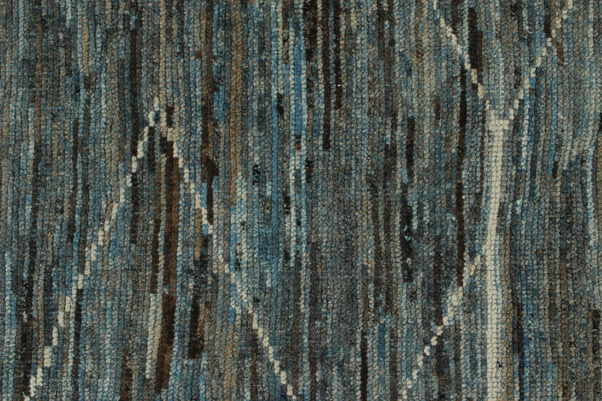 10x14 Blue and Ivory Modern Contemporary Rug