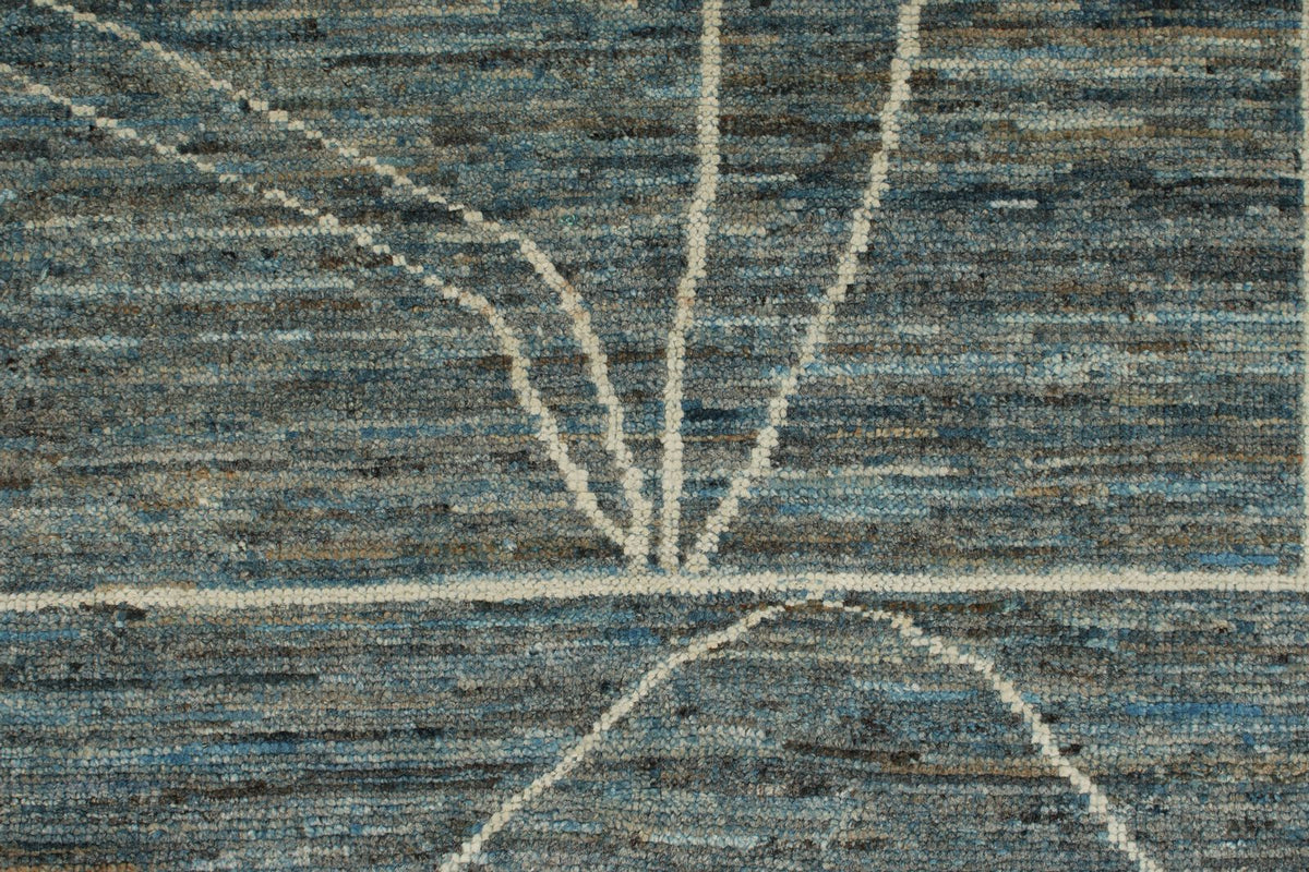 10x14 Blue and Ivory Modern Contemporary Rug