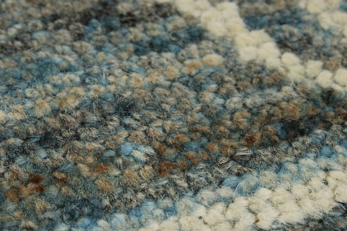 10x14 Blue and Ivory Modern Contemporary Rug