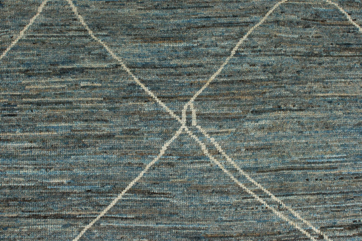 10x14 Blue and Ivory Modern Contemporary Rug