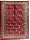 9x12 Red and Ivory Kazak Tribal Rug