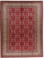 9x12 Red and Ivory Kazak Tribal Rug