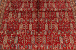 9x12 Red and Ivory Kazak Tribal Rug