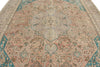 Vintage Handmade 9x12 Pink and Green Anatolian Turkish Overdyed Distressed Area Rug
