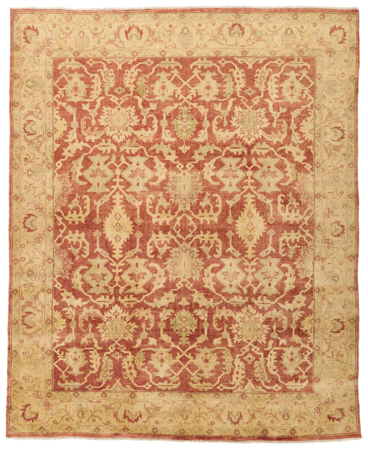8x10 Rust and Gold Turkish Oushak Rug