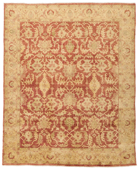 8x10 Rust and Gold Turkish Oushak Rug