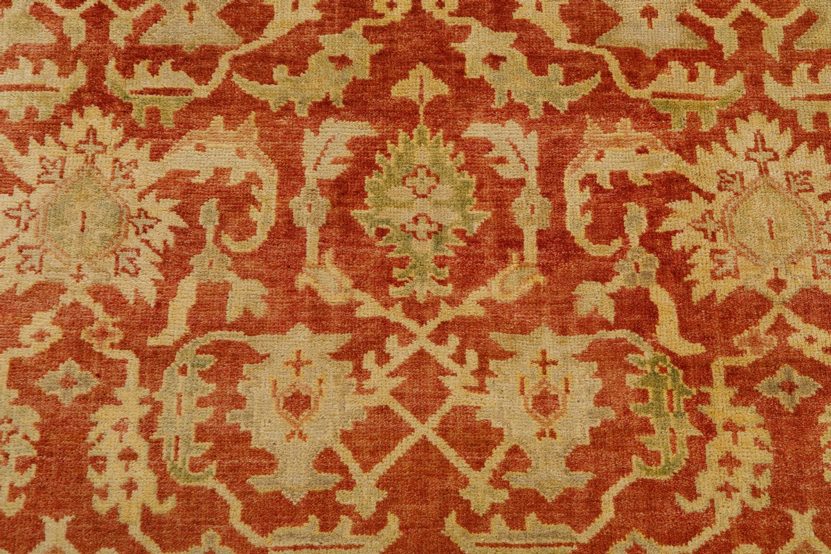 8x10 Rust and Gold Turkish Oushak Rug