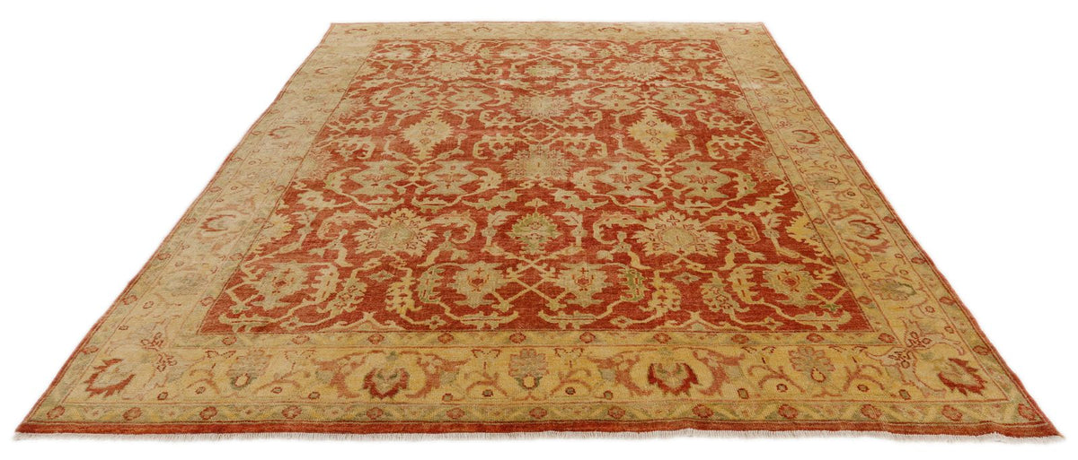8x10 Rust and Gold Turkish Oushak Rug