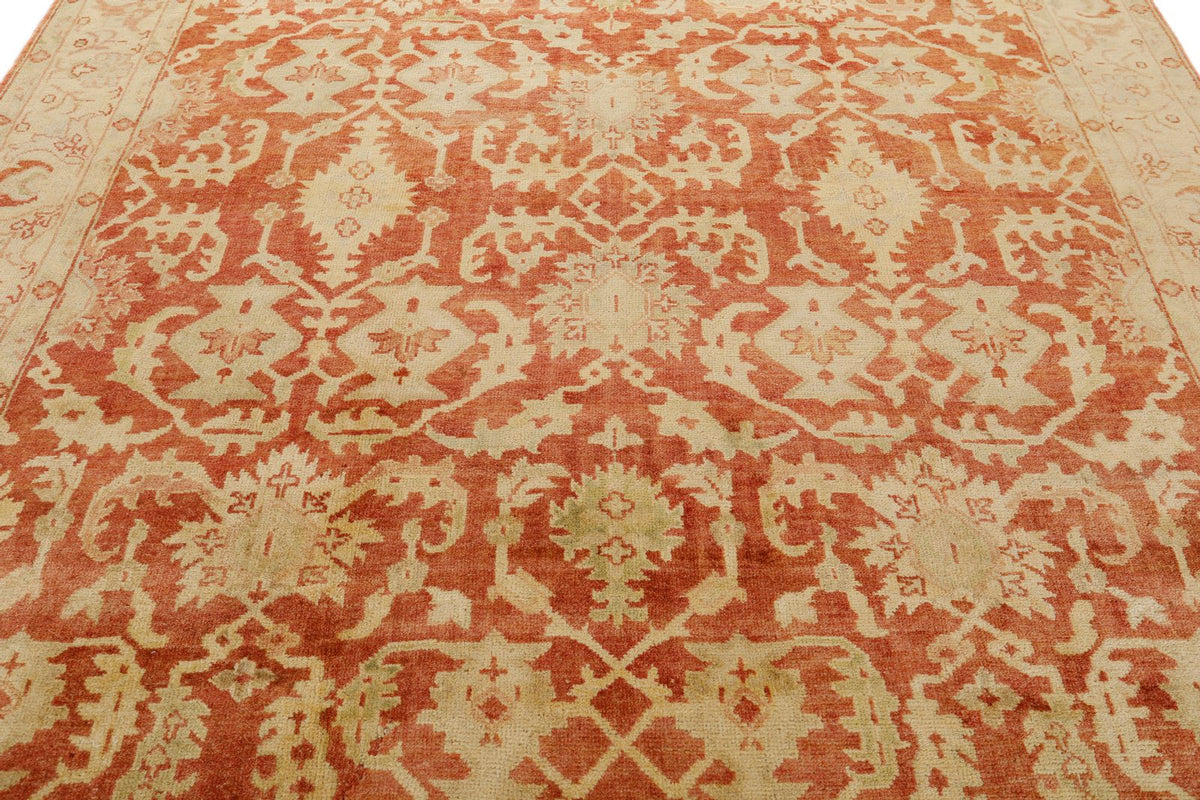 8x10 Rust and Gold Turkish Oushak Rug
