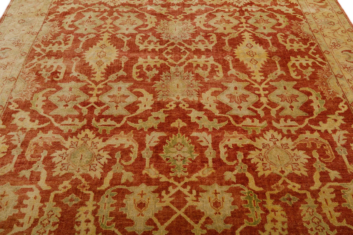8x10 Rust and Gold Turkish Oushak Rug